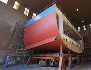 Block 105 weighs 146 tonnes, is 8.2 metres long and 6.6 metres high.