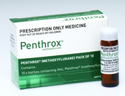 Box and vile of Penthrox.