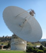 The 70-m antenna at the Canberra Deep Space Communication Complex. (Credit: CDSCC)