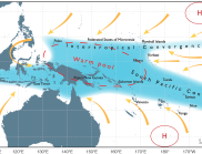 The South Pacific rain band is largest and most persistent of the Southern Hemisphere spanning the Pacific from south of the Equator, south-eastward to French Polynesia.