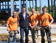 Alex Webb and the construction team on site