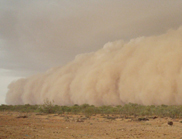 Dust storm at Dulkaninna Station in the north of South Australia.