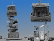 Digital image components of the Leaning Tower of Pisa 