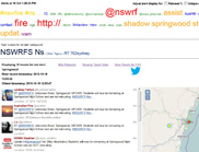 Screen shot of a twitter feed from the NSW RFS Emergency Situation Awareness web site.