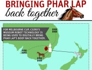 Infographic showing facts and figures about Phar Lap and CSIRO's museum robot.