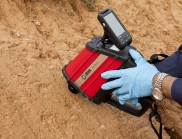The RemScan™ device being used to measure petroleum contamination in soil. (Image: Ziltek)