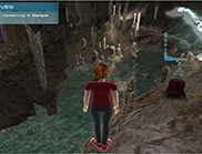 Screenshot of a student exploring the virtual environment in the IntoScience system via their avatar