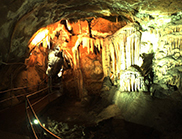 A panoramic image from within the Caves