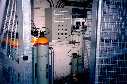 The SIROFLO controls and cylinders of Phosfume at Ardrossan silos