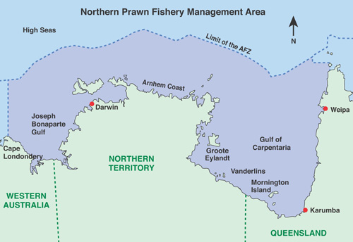 Map of the Northern Prawn Fishery Management Area