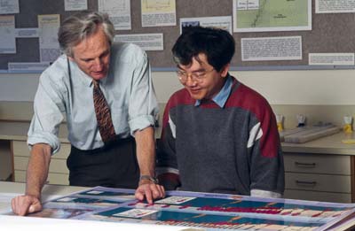 Charles Butt and Cajetan Phang in the laboratory