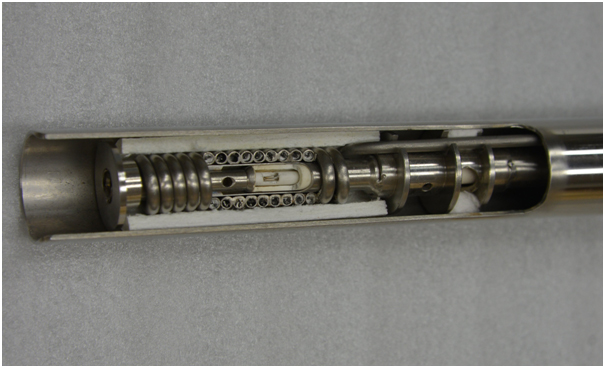 Cutaway section of a Novatech heated oxygen probe.