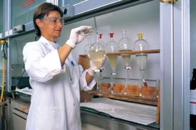Technician conducting experiments in the laboratory