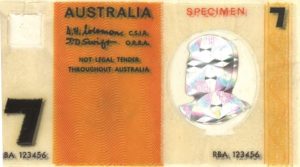 A polymer prototype: the CSIRO $7 banknote.