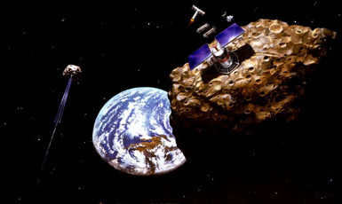 Artist's concept of asteroid mining