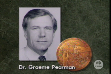 Graphic of Dr Graeme Pearman with CSIRO Medal.