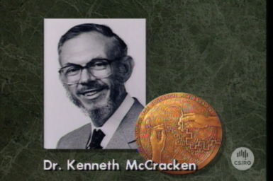 Graphic of Dr Ken McCracken with CSIRO Medal.