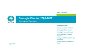 Cover for CSIRO Strategic Plan for 2003-2007